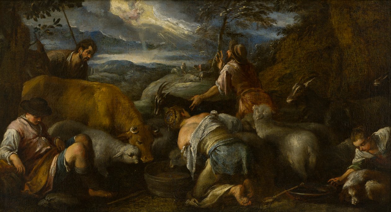 The Annunciation of the Shepherds, ca 1530-92 (olja på duk) av Jacopo Bassano