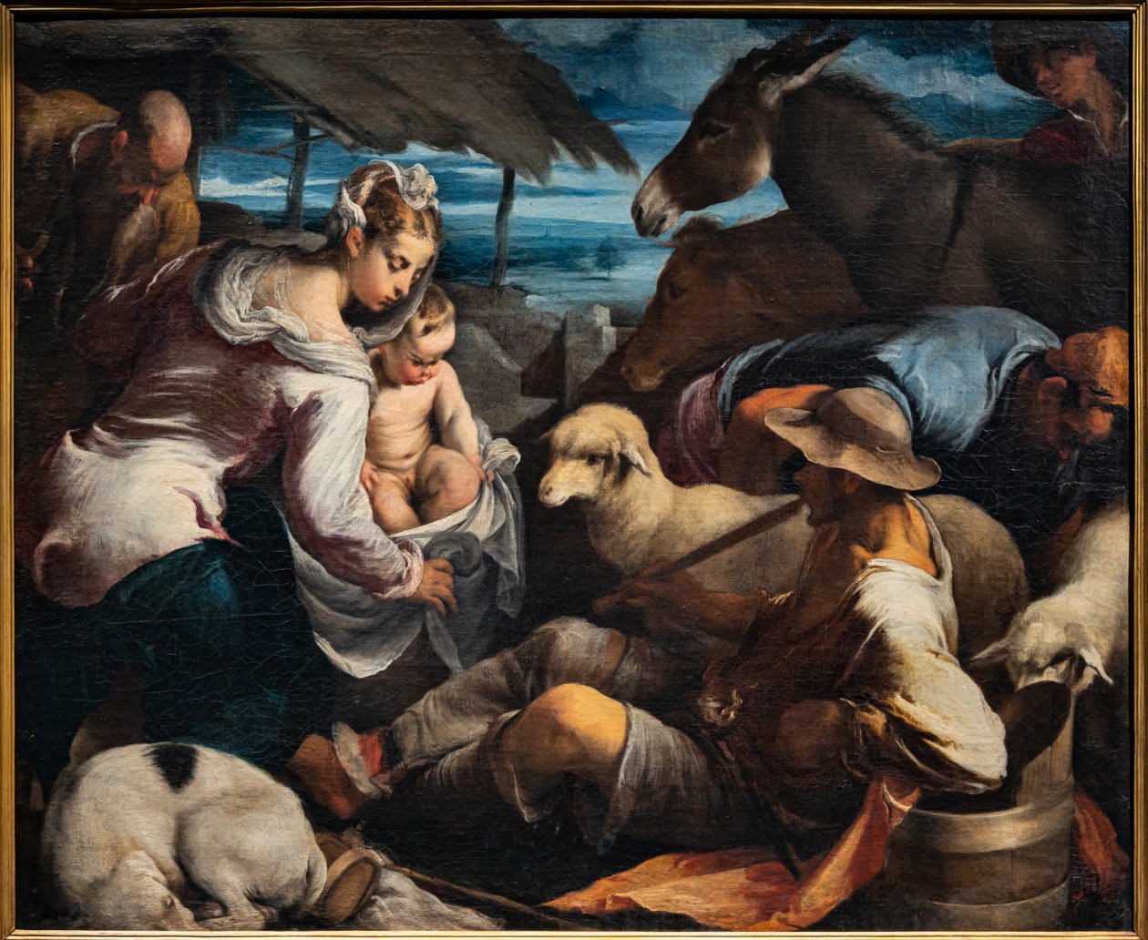 Tillbedjan av herdarna av Jacopo (1510 92) Bassano