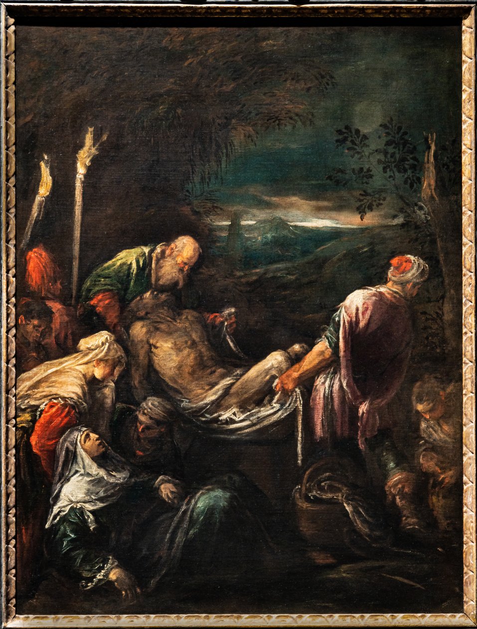 Begravning av Kristi kropp, ca 1580 (olja på duk) av Jacopo (1510 92) Bassano
