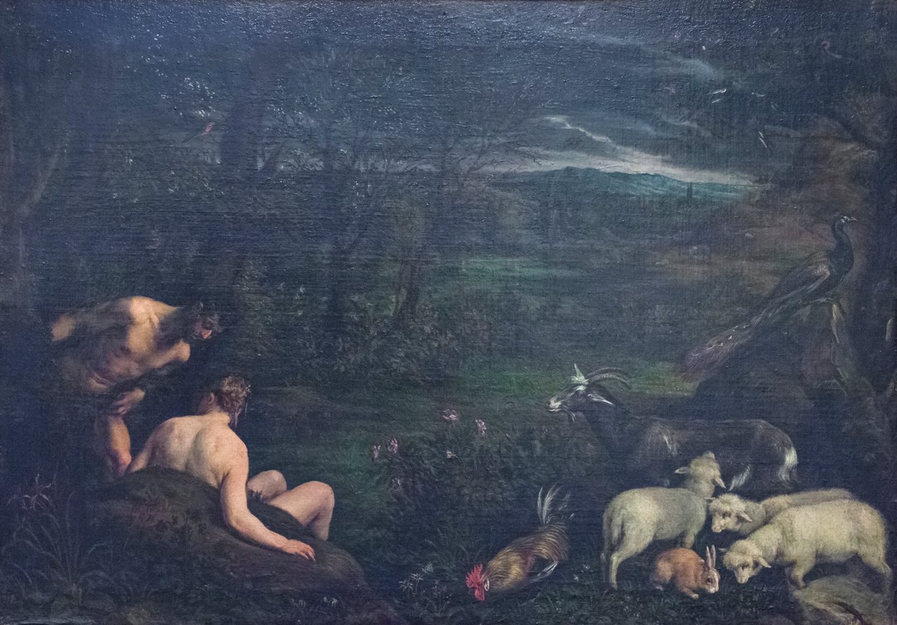Jordiskt paradis av Jacopo (1510 92) Bassano