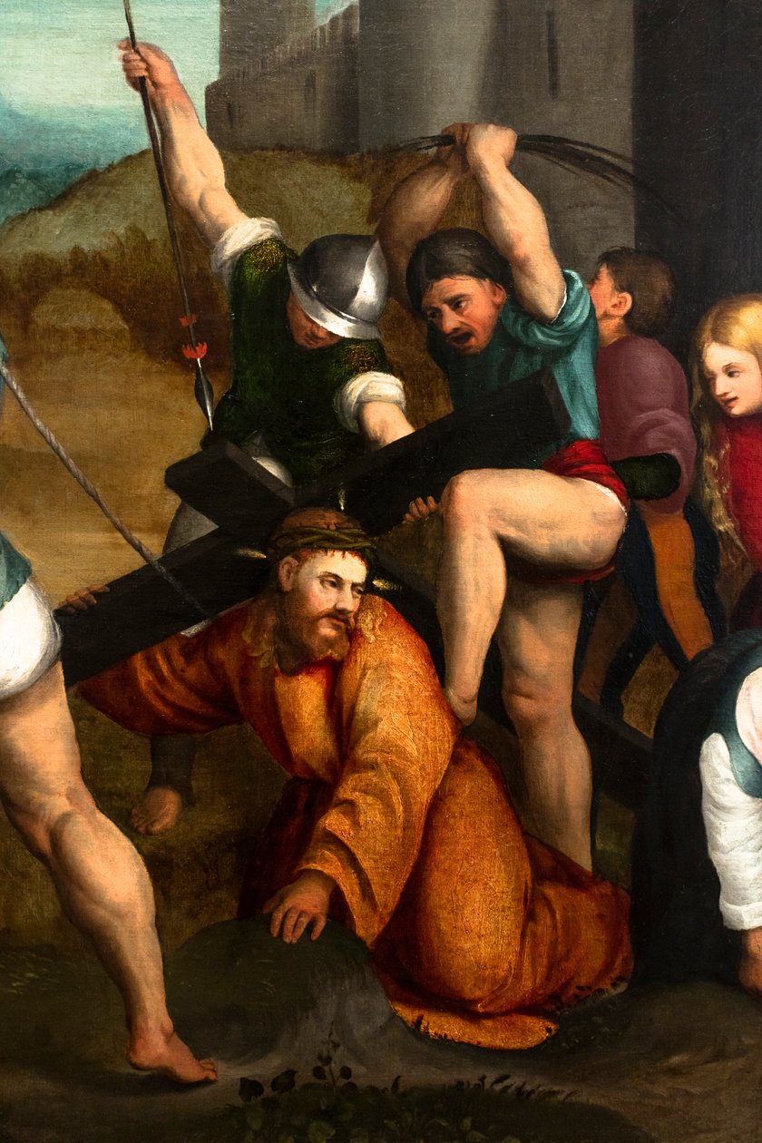 Uppstigningen till Golgata, detalj, ca 1535-1534 (olja på duk) av Jacopo (1510-92) Bassano