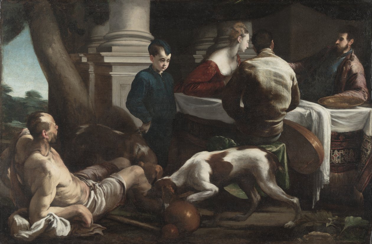 Lazarus and the Rich Man, ca 1550 (olja på duk) av Jacopo Bassano