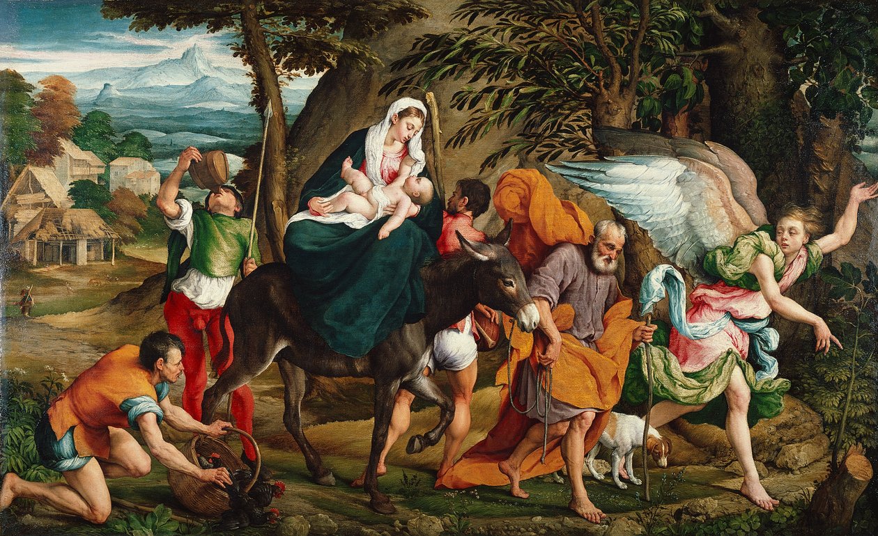 Flykten till Egypten, ca 1544-45 (olja på duk) av Jacopo (1510 92) Bassano