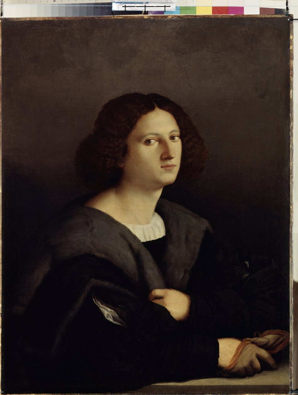 Porträtt av en man. Målning av Jacopo Palma il Vecchio (Den gamle eller äldre av Jacopo (c.1480 1528) Palma