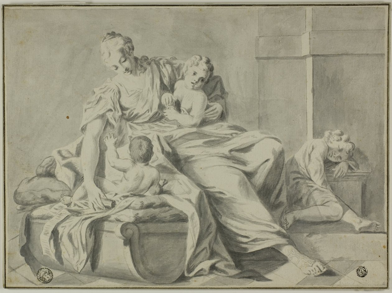 Mor och tre barn av Jacopo Amigoni