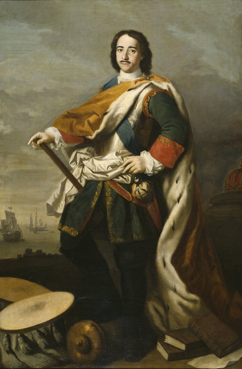Pierre I le Grand, tsar de Russie - Porträtt av kejsar Peter I den store (1672-1725), av Amigoni, Jacopo (1675-1752). Olja på duk. Mått: 210x139 cm. Nationalmuseum Stockholm av Jacopo Amigoni
