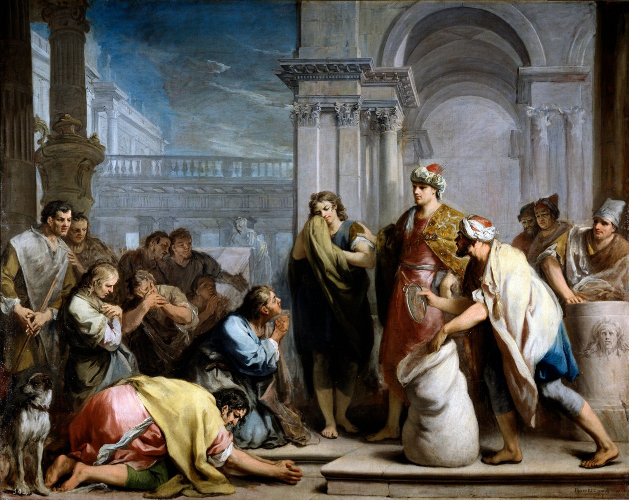 Josefs silverbägare i Benjamins säck av Jacopo Amigoni