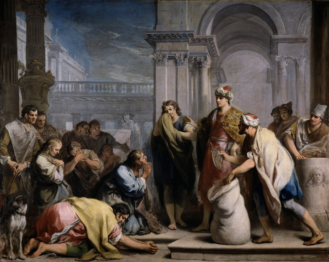Josephs silverbägare i Benjamins säck, ca 1749 av Jacopo Amigoni