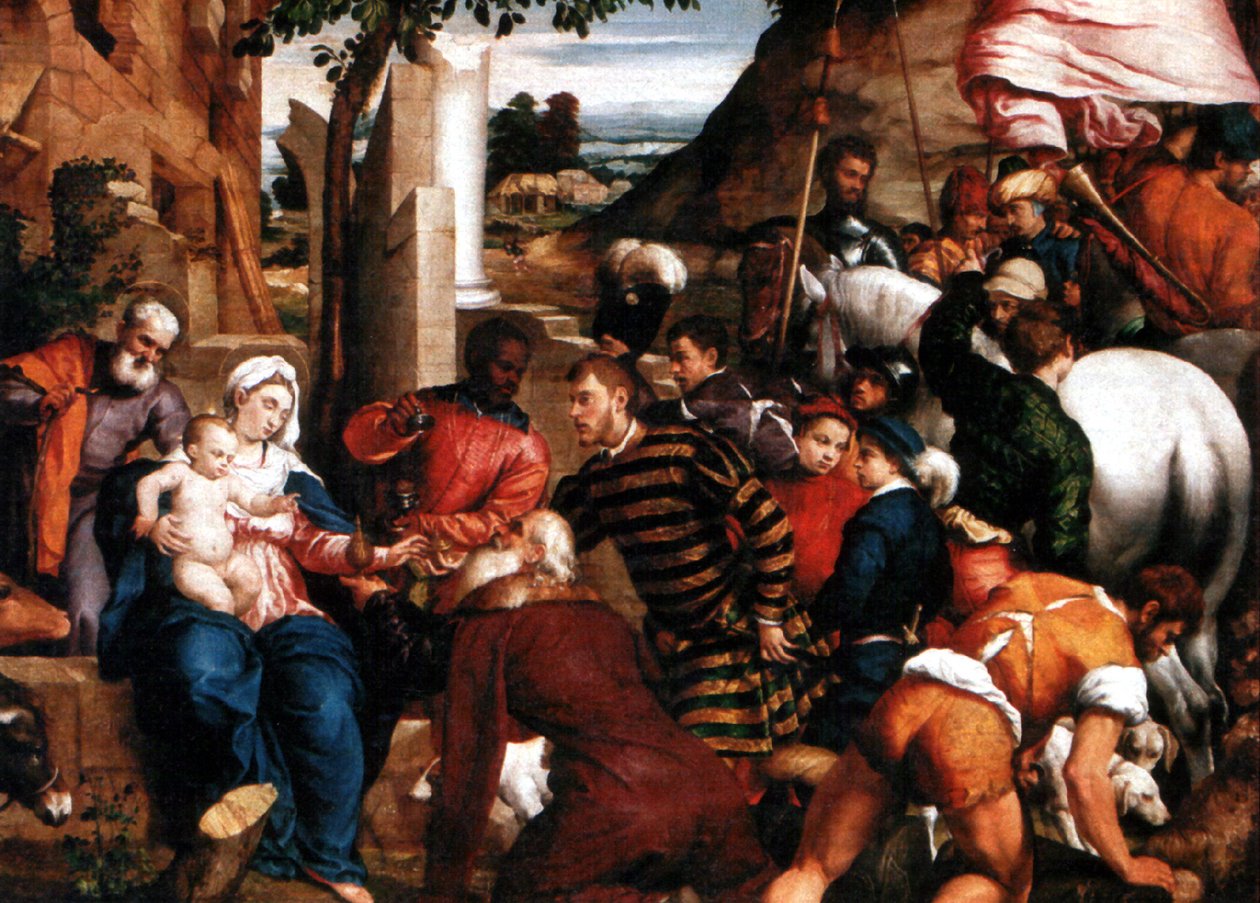 Tillbedjan av de tre vise männen av Jacopo Bassano