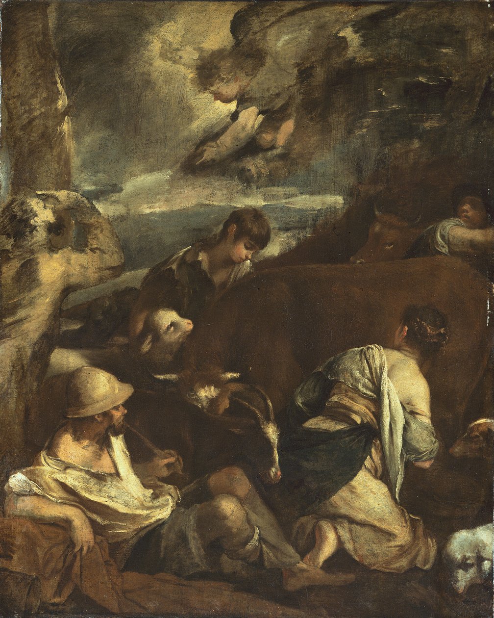 Bebådelse till herdarna av Jacopo Bassano
