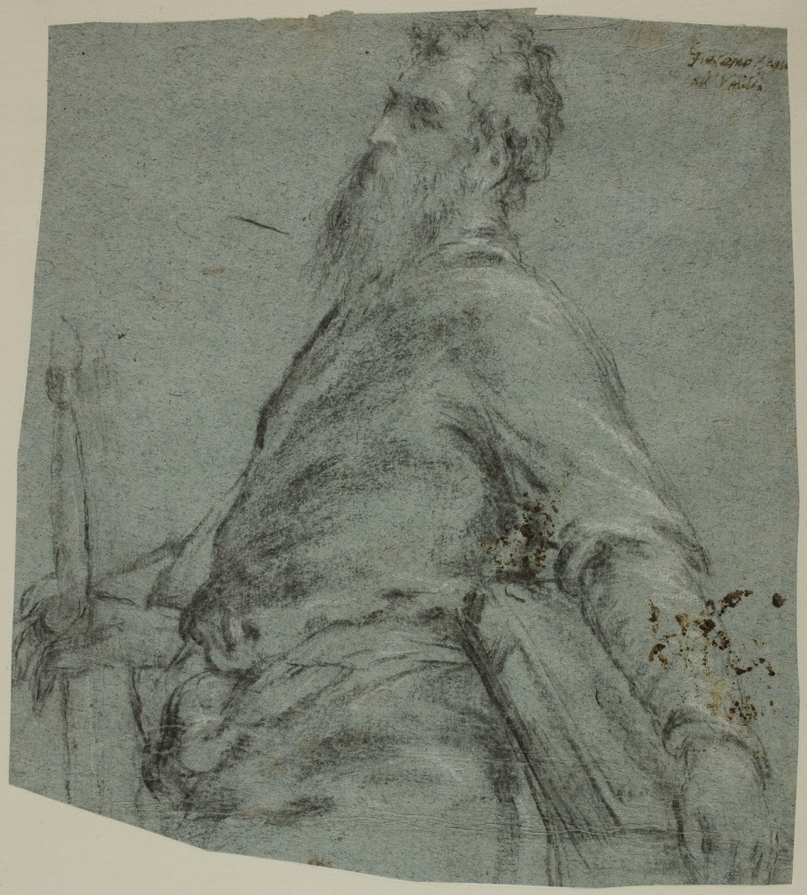Halvfigurstudie för Saint Paul av Jacopo Bassano