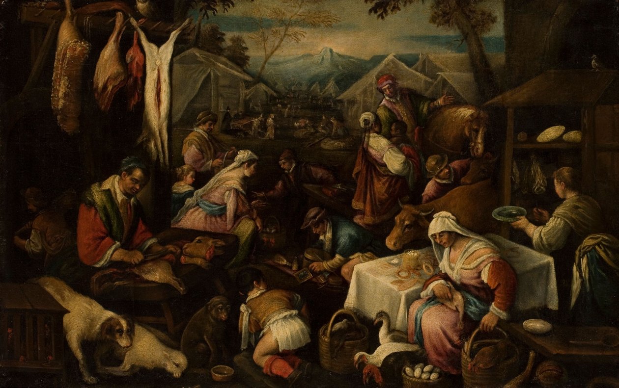 Marknadsscen av Jacopo Bassano