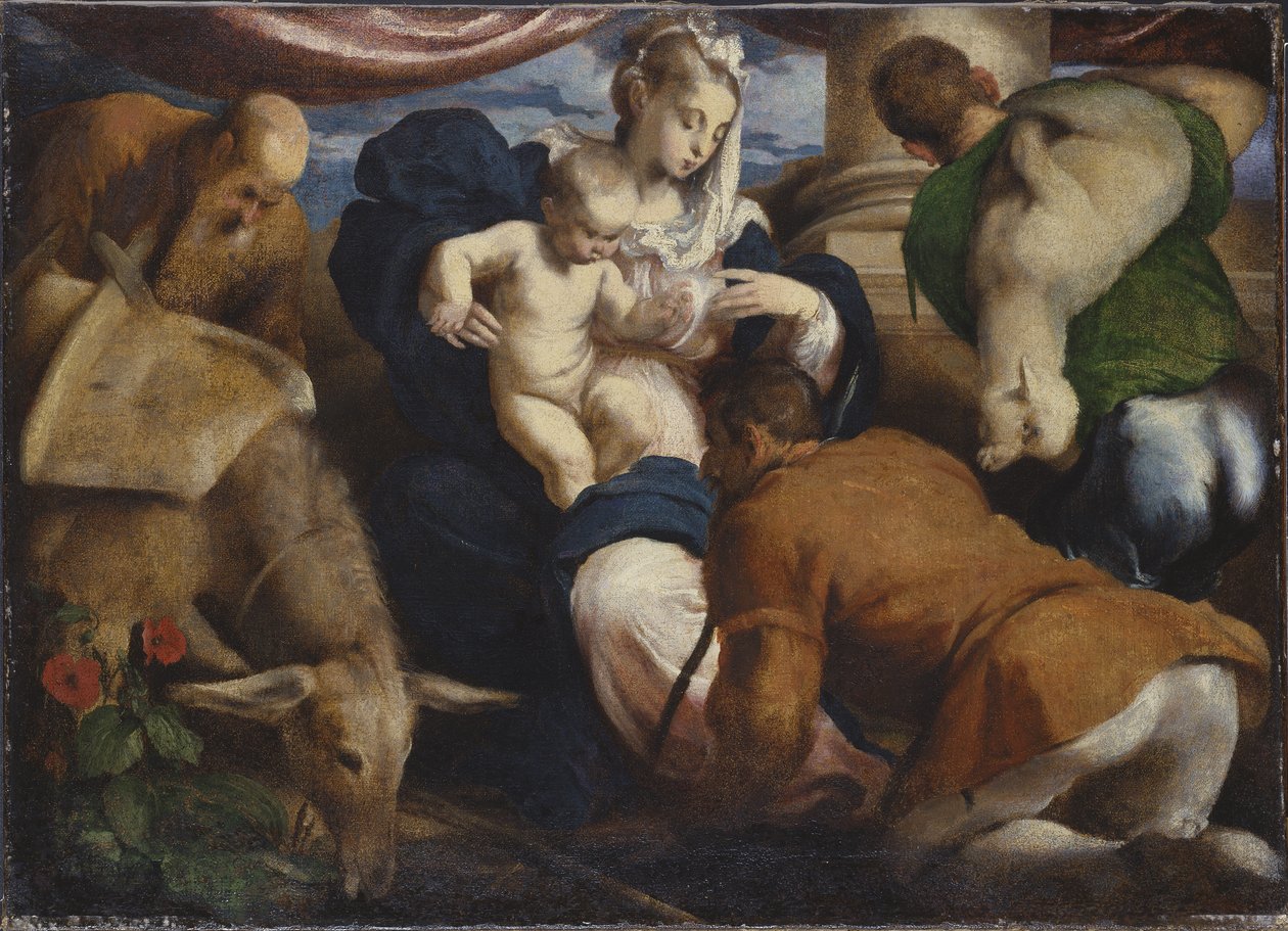 Tillbedjan av herdarna av Jacopo Bassano