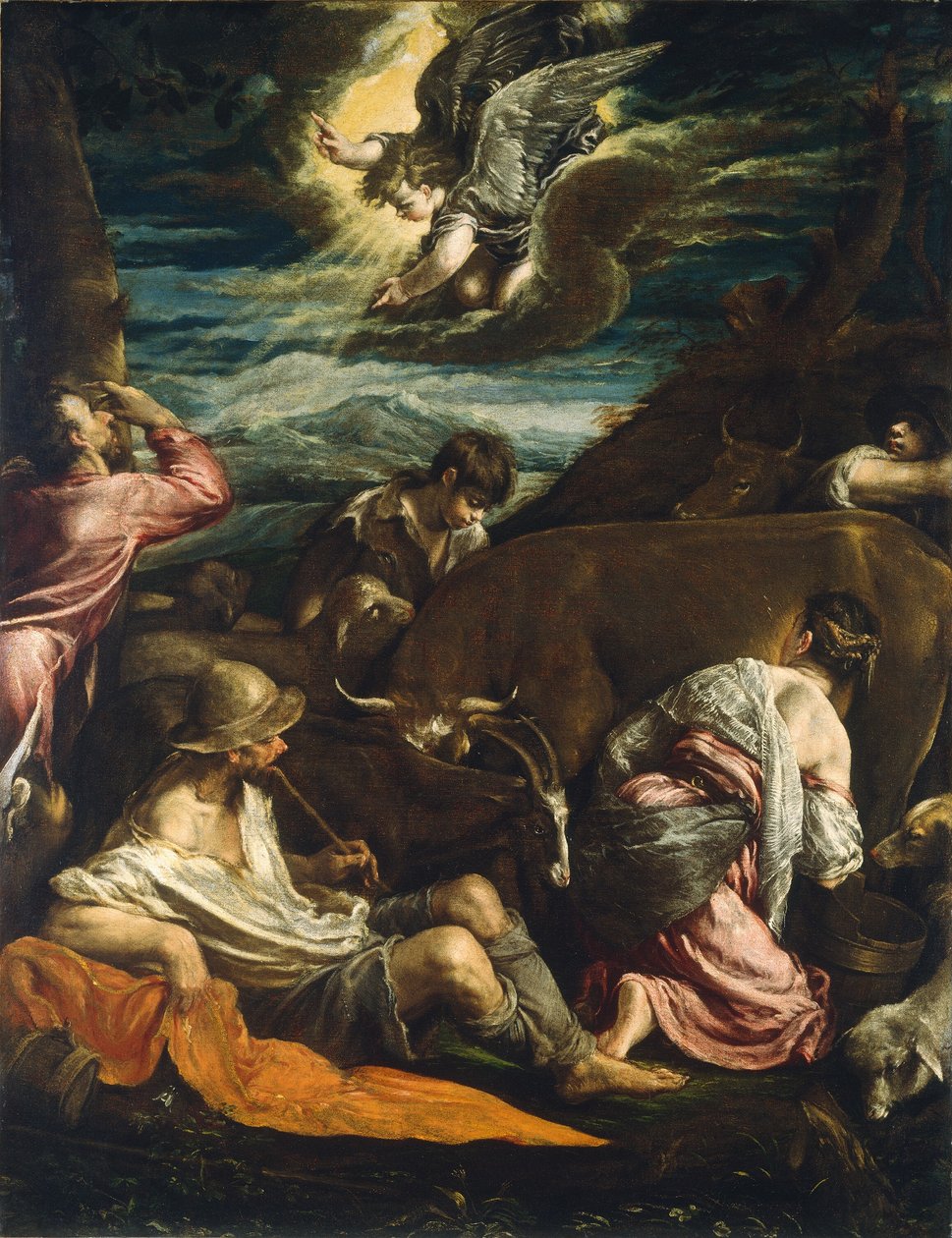Bebådelsen till herdarna av Jacopo Bassano