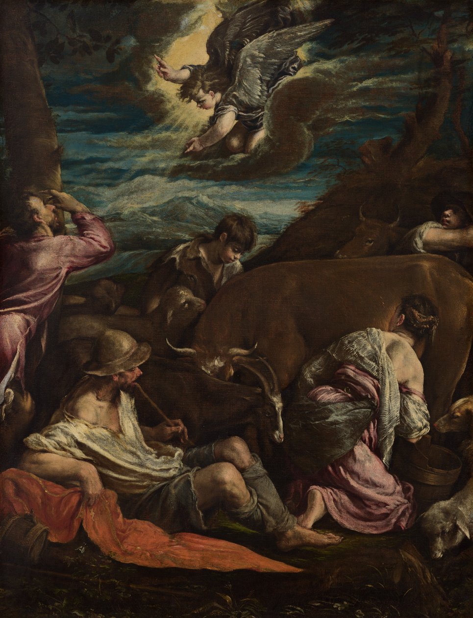 Bebådelsen för herdarna av Jacopo Bassano