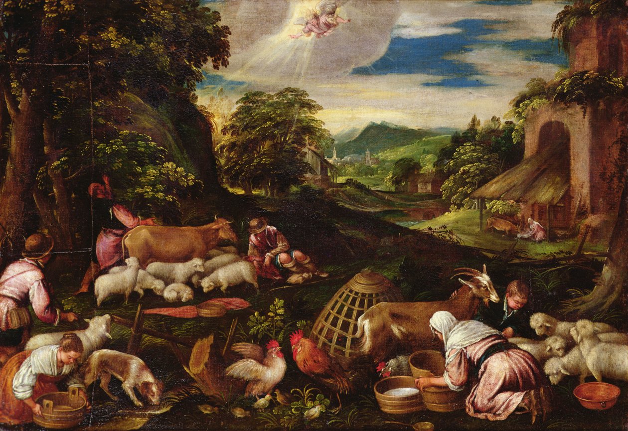 Bebådelsen till herdarna av Jacopo Bassano