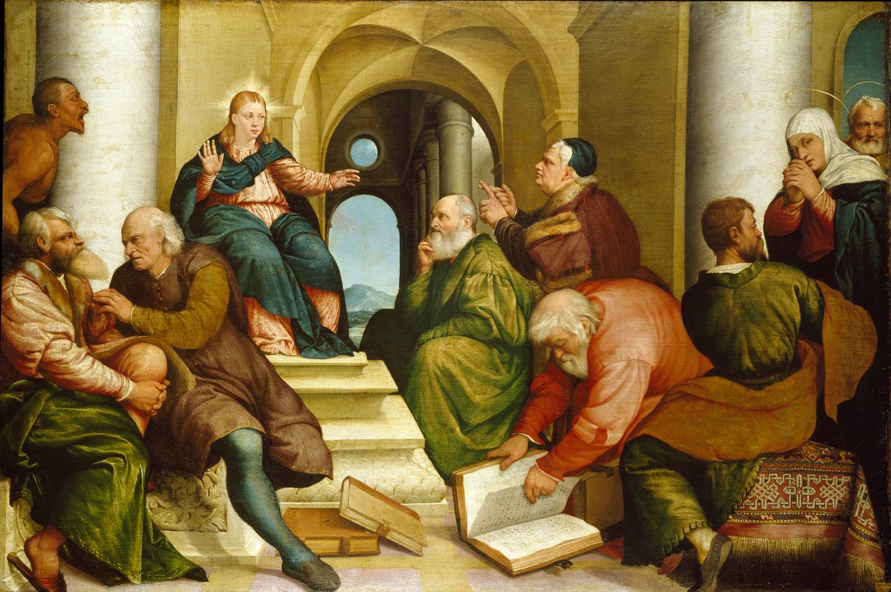 Kristus bland läkarna, 1539 av Jacopo Bassano il vecchio