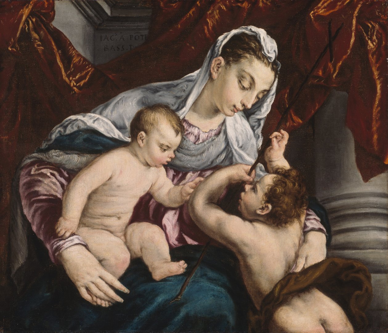 Jungfru och barn med den unge Johannes döparen, 156065. av Jacopo Bassano il vecchio