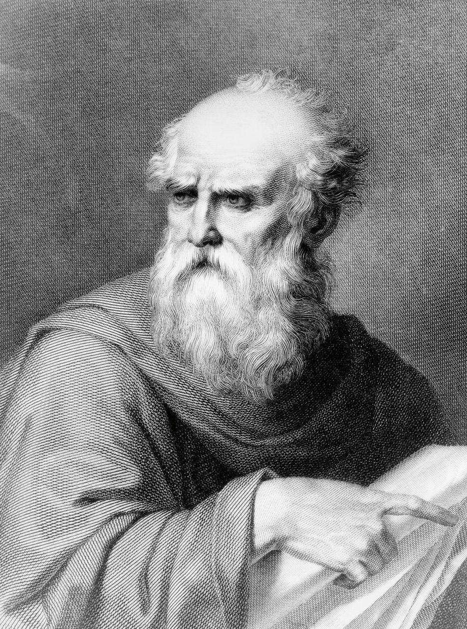 Porträtt av Marcus Vitruvius Pollio känd som Vitruvius (1:a århundradet f.Kr.), romersk arkitekt och författare, gravyr av Jacopo Bernardi baserad på en teckning av Vincenzo Ray av Jacopo Bernardi