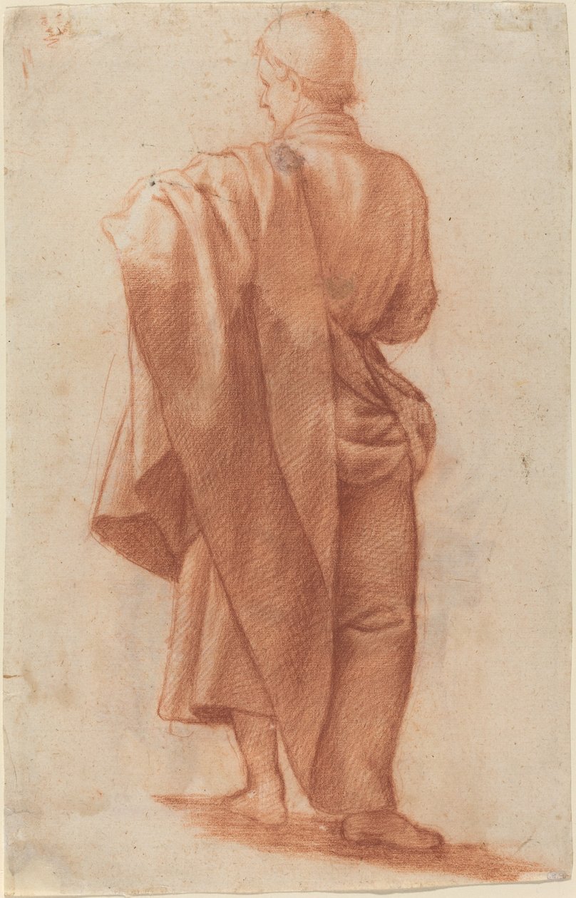 Stående draperad man [recto] av Jacopo Chimenti