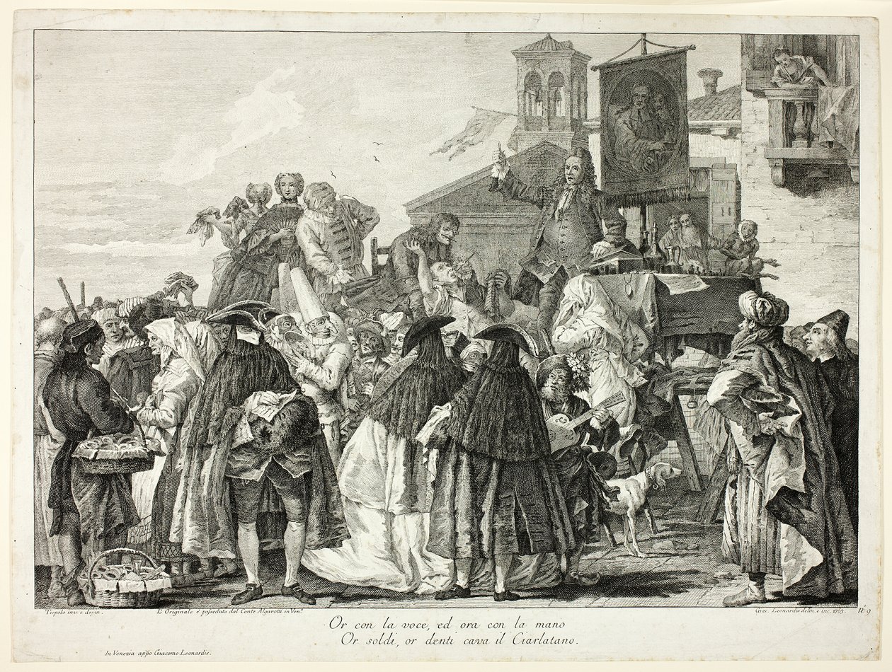 The Tooth Puller, tallrik nio från urval av bilder från venetianska samlingar av Jacopo Leonardis