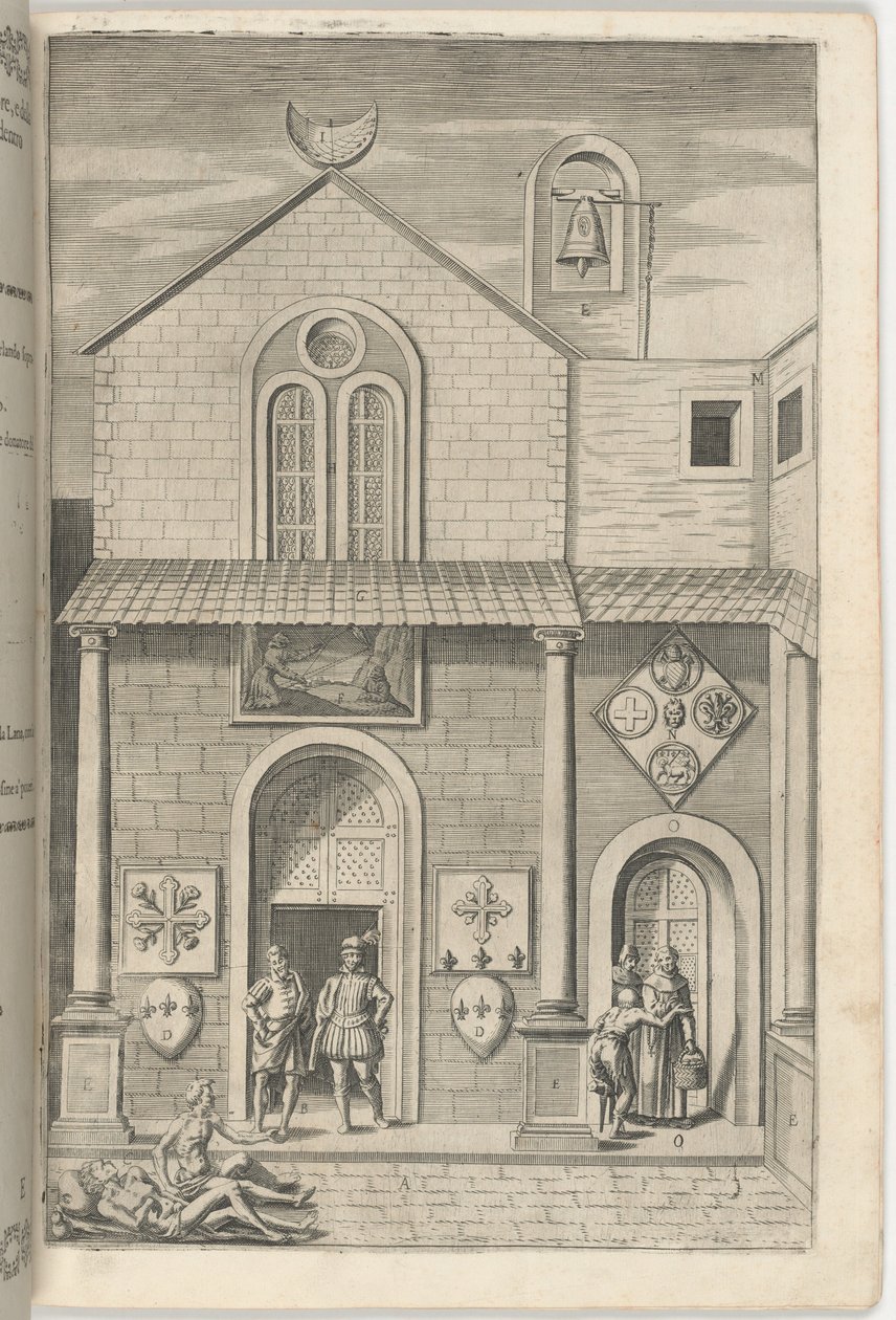 Fasaden på den lilla kyrkan [skylt E] av Jacopo Ligozzi