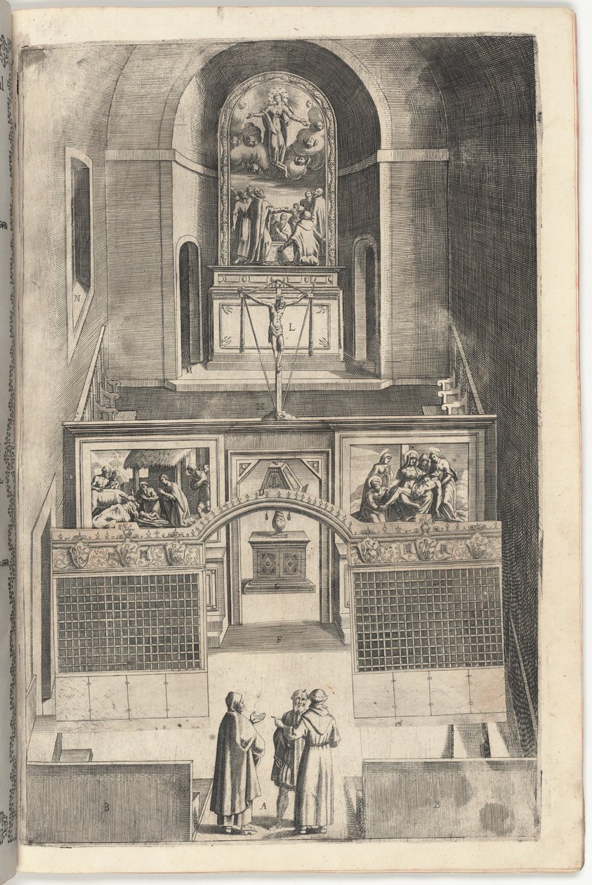 Inre av den lilla kyrkan [skylt F] av Jacopo Ligozzi