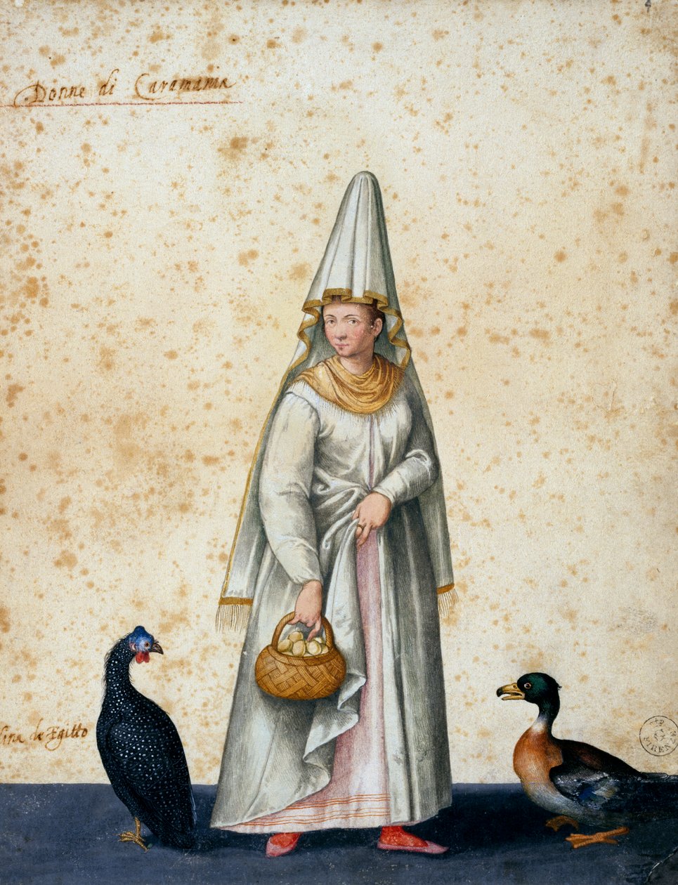 Turkisk bonde, teckning av Jacopo Ligozzi (1547-1627) av Jacopo Ligozzi