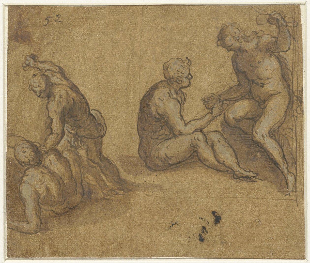 Adam och Eva under trädet och Kain dödade Abel av Jacopo Palma (il Giovane)