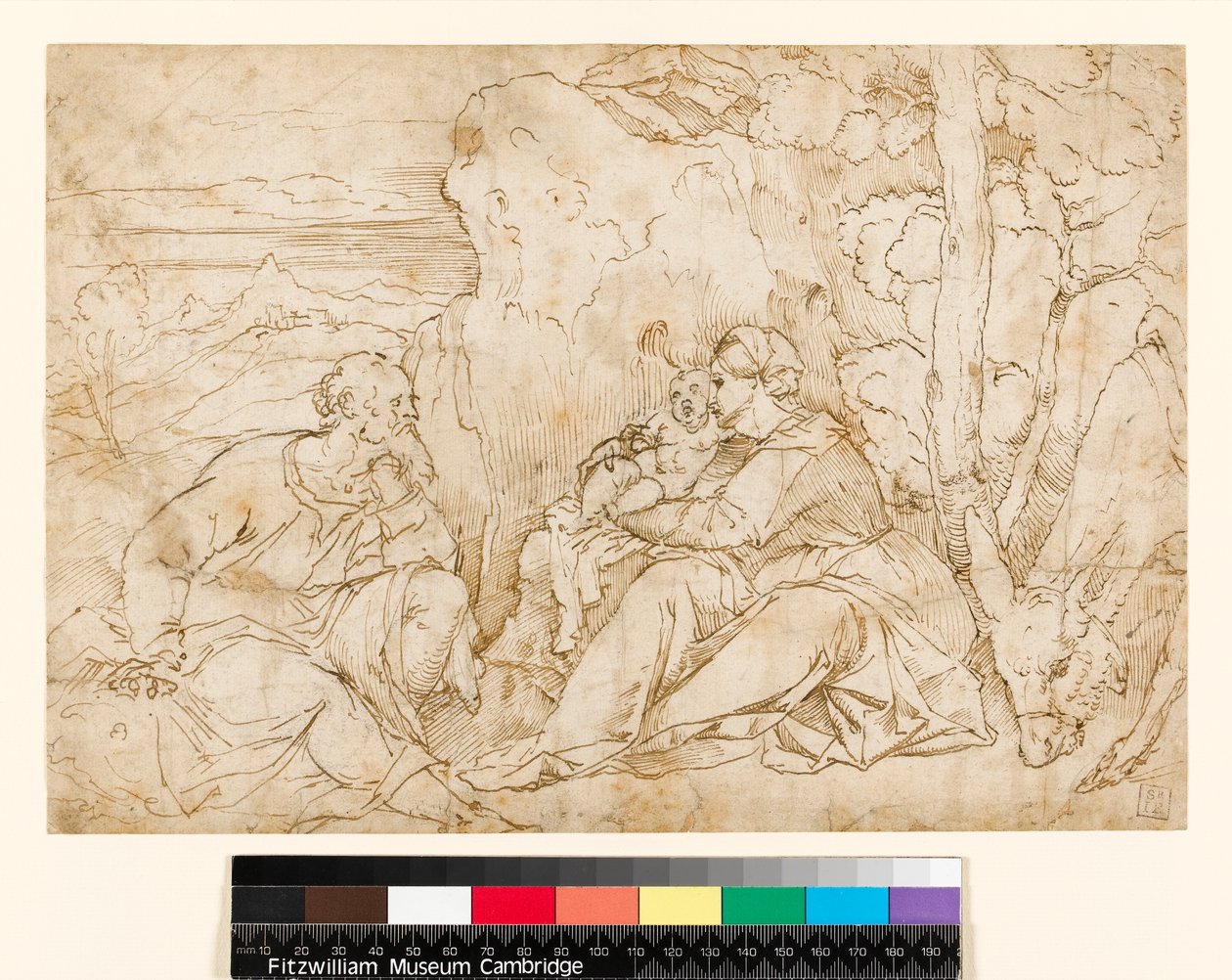 Resten på flyget till Egypten, 1400-1499 av Jacopo Palma