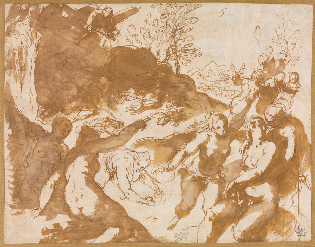 Apollo och muserna väckt av Call of Fame, 1590-talet. av Jacopo Palma il Giovane