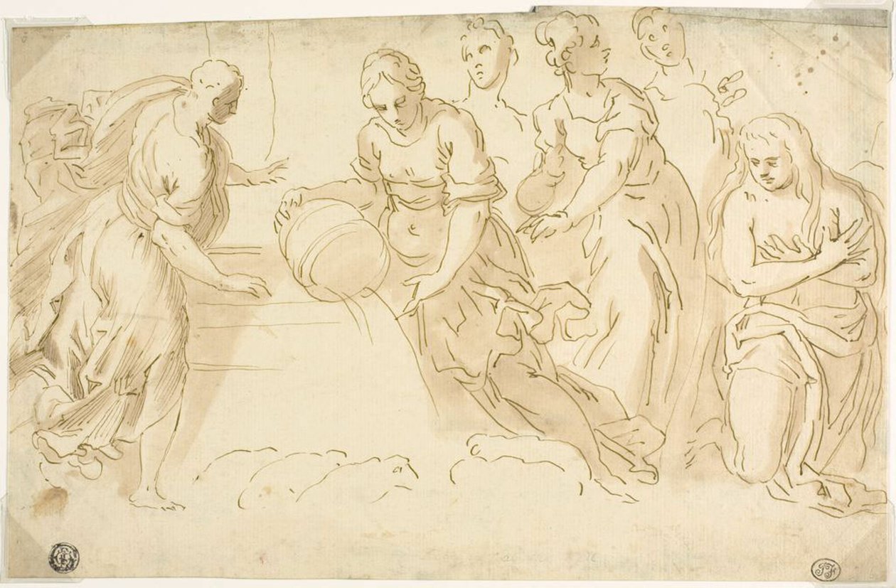 Jacob och Rachel vid brunnen av Jacopo Palma il Giovane
