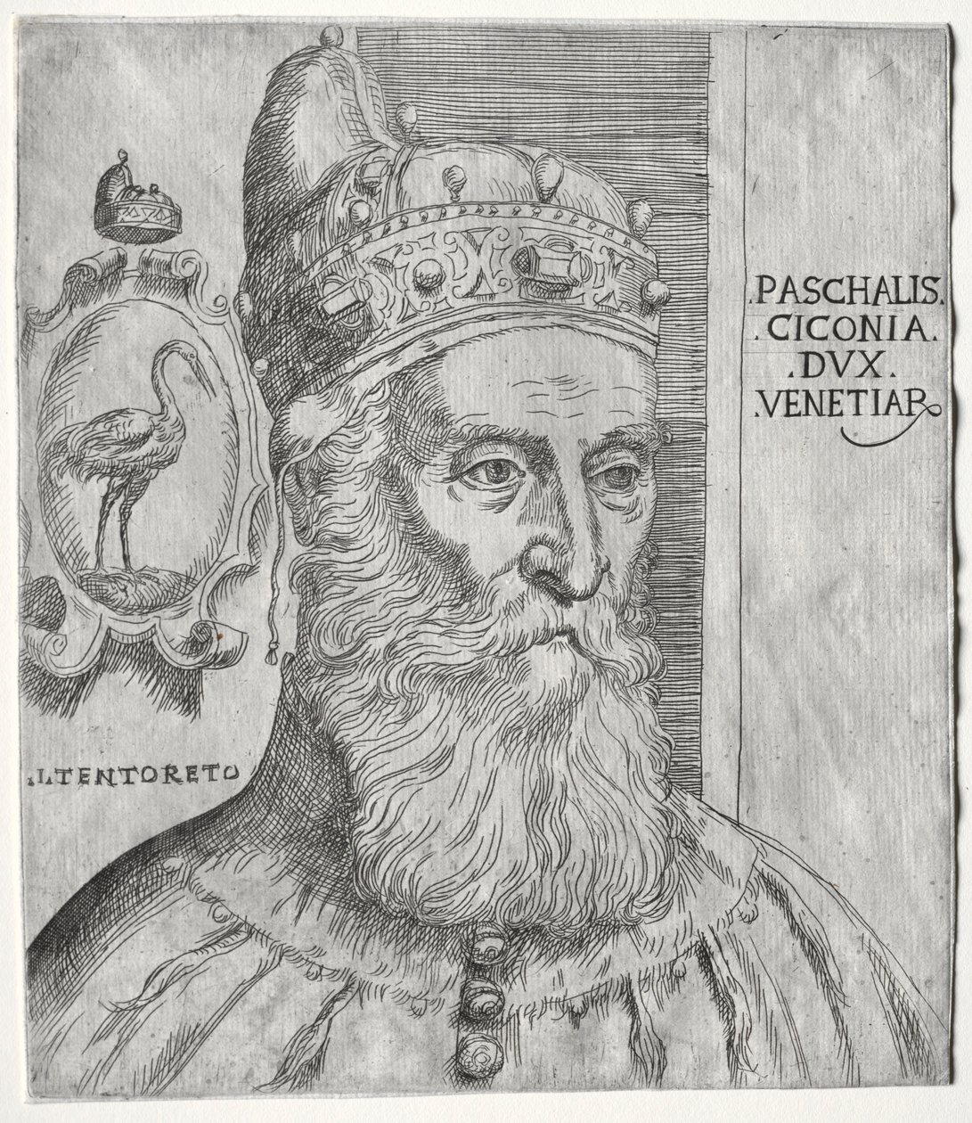 Porträtt av Pasquale Cicogna, doge av Venedig. av Jacopo Palma il Giovane