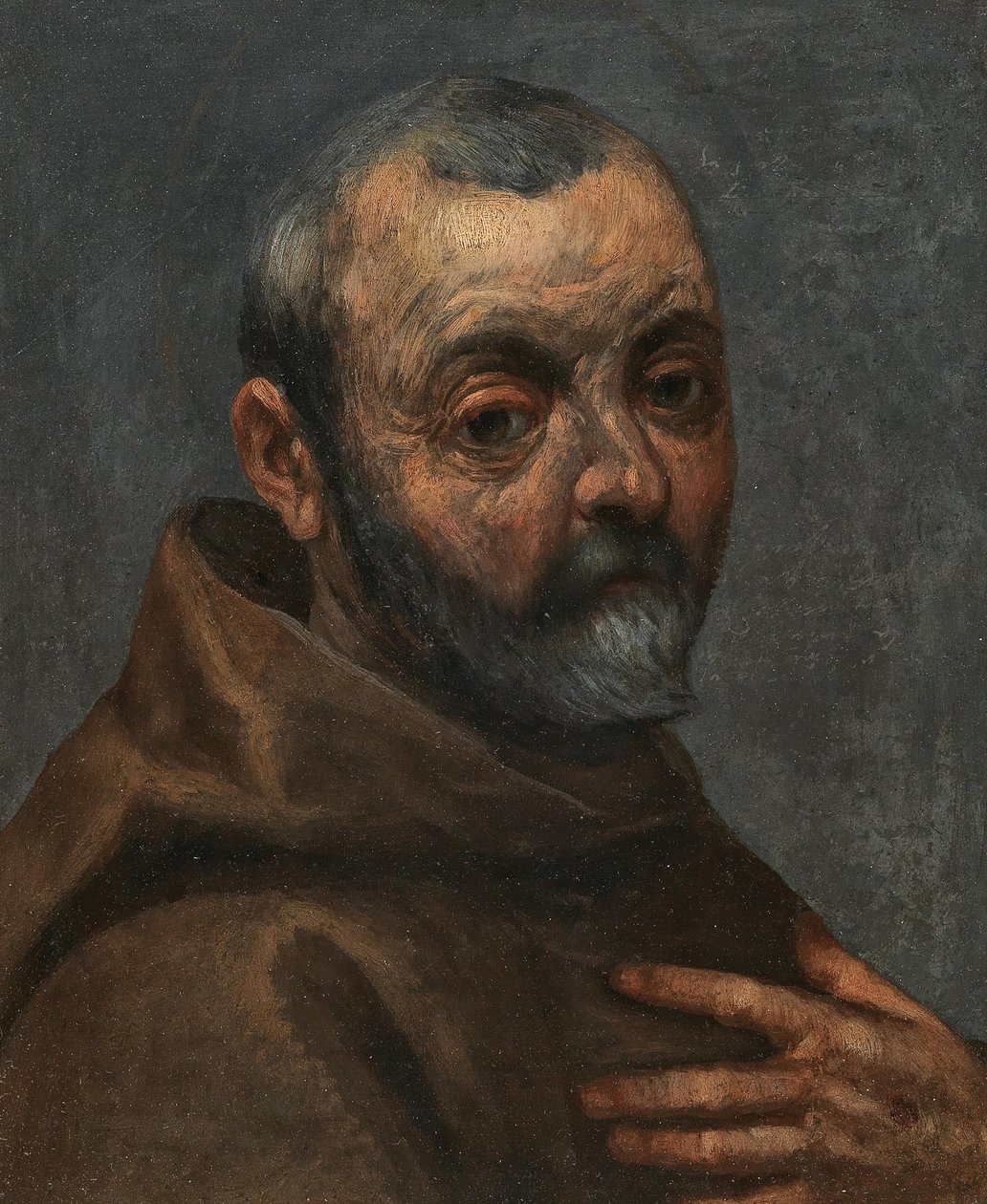 Självporträtt Som En Munk. av Jacopo Palma il Giovane the Younger