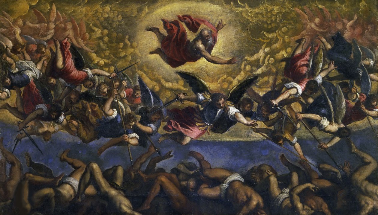 De rebelliska änglarnas fall, ca. 1615-1620. av Jacopo Palma il Giovane the Younger