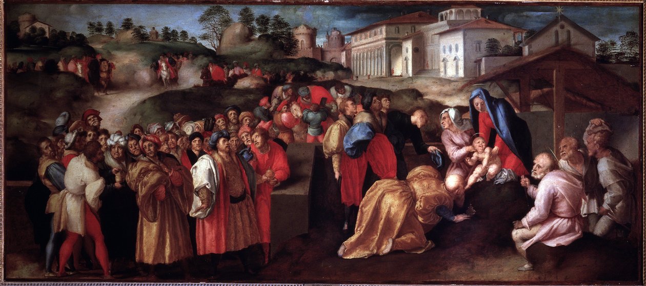 Tillbedjan av Magi - Målning av Jacopo Pontormo