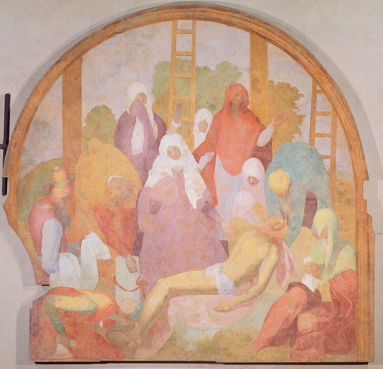 Deposition, lunett från passionens freskcykel, 1523-6 av Jacopo Pontormo