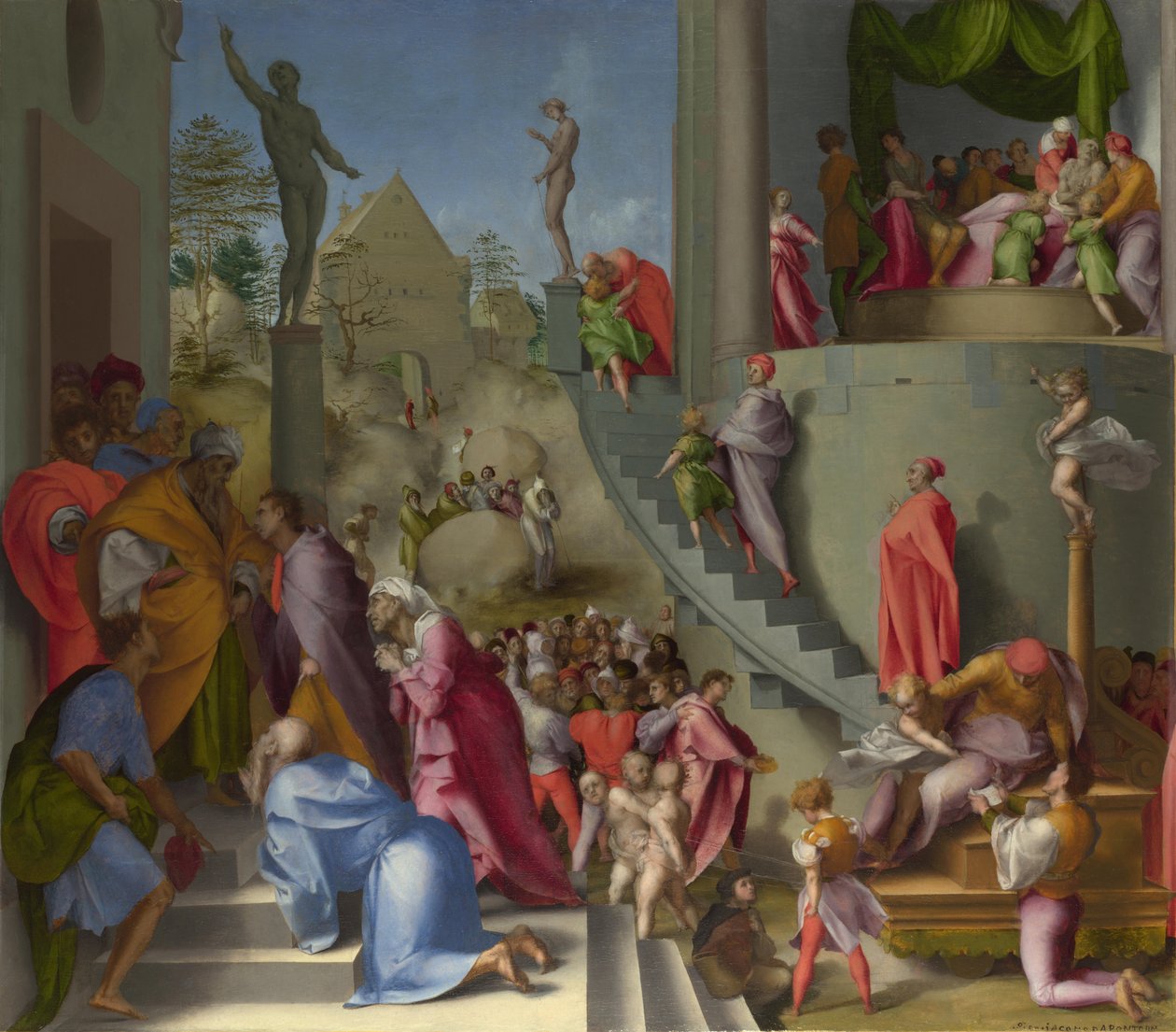 Josef med Jakob i Egypten från Scener ur Josefs berättelse, ca 1515 av Jacopo Pontormo