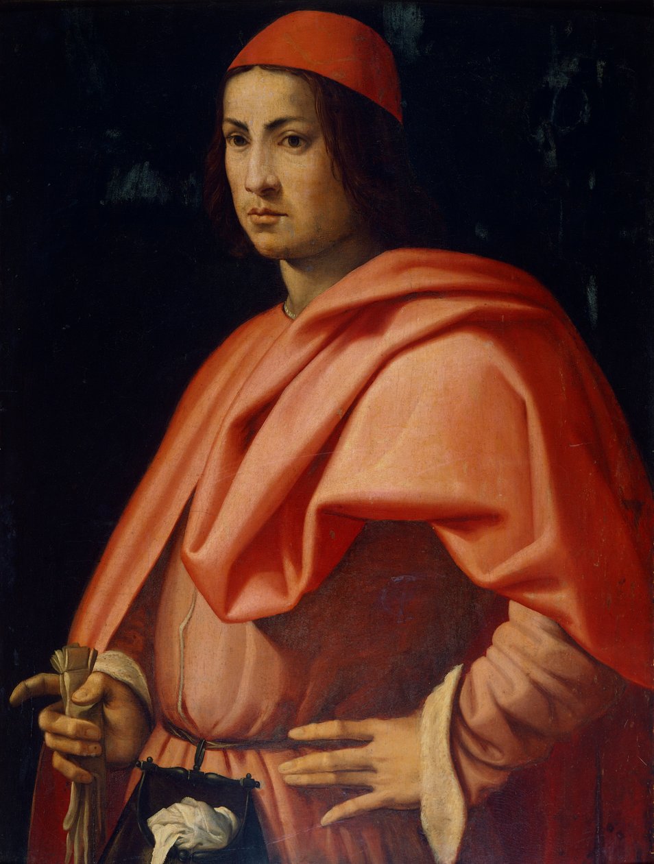 Porträtt av en florentinsk herre, av Jacopo da Pontormo (1494-1557). av Jacopo Pontormo