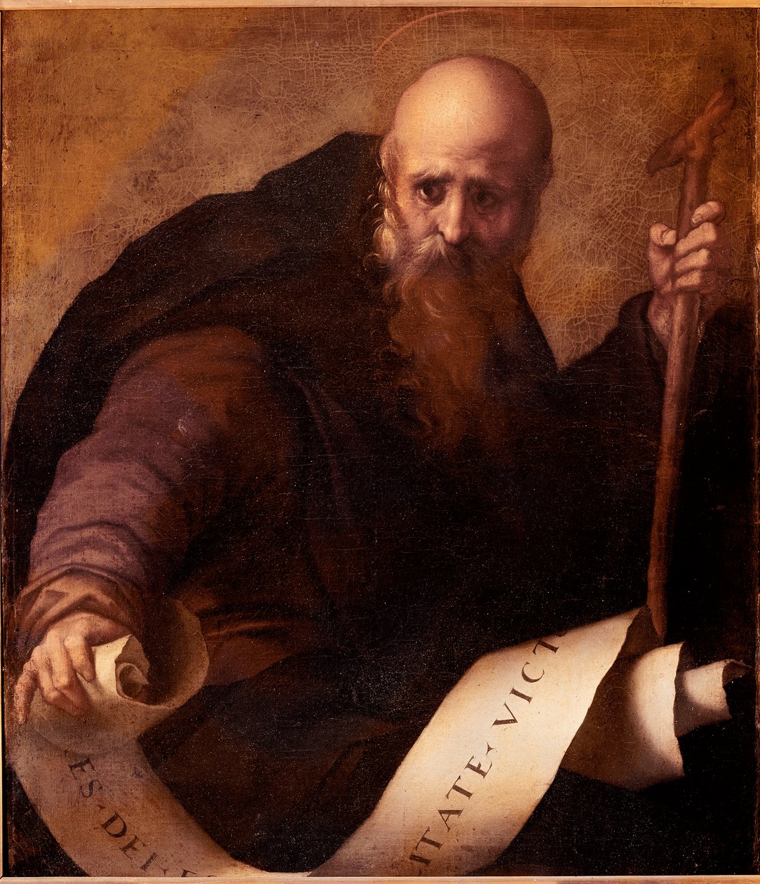 Saint Anthony, Abbe Representation of Saint Anthony the Great (250/251-356) (eller Saint Anthony the Eremit eller Saint Anthony the Abbe). Målning av Jacopo (Iacopo) Carrucci dit il Pontormo (Pontormo) (1494-1556) 1519 ca. Sol. 78x66 cm Florens, Galleria d av Jacopo Pontormo