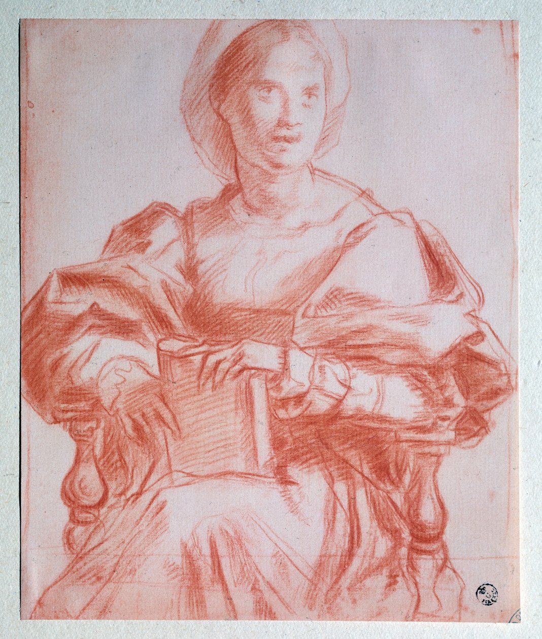 Sittande dam - teckning av Jacopo Pontormo