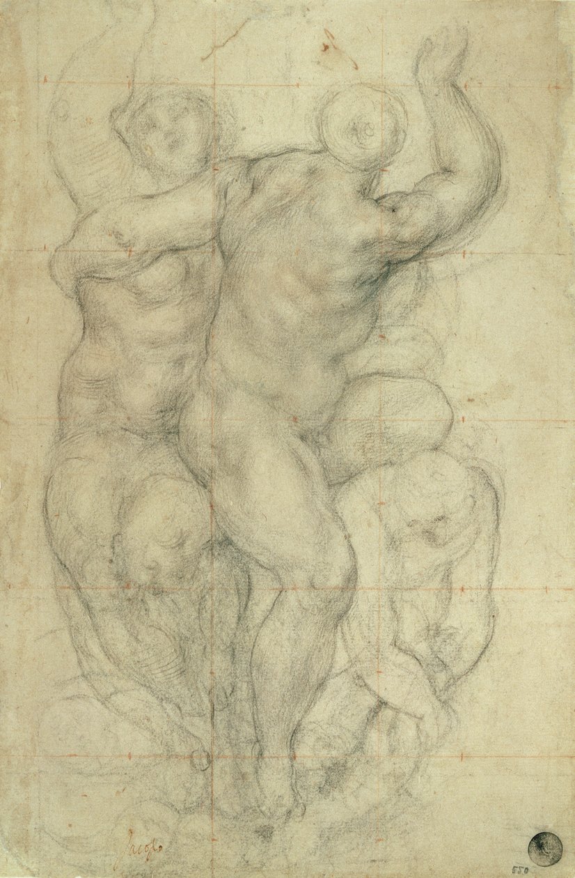 Studera för en grupp nakenbilder av Jacopo Pontormo