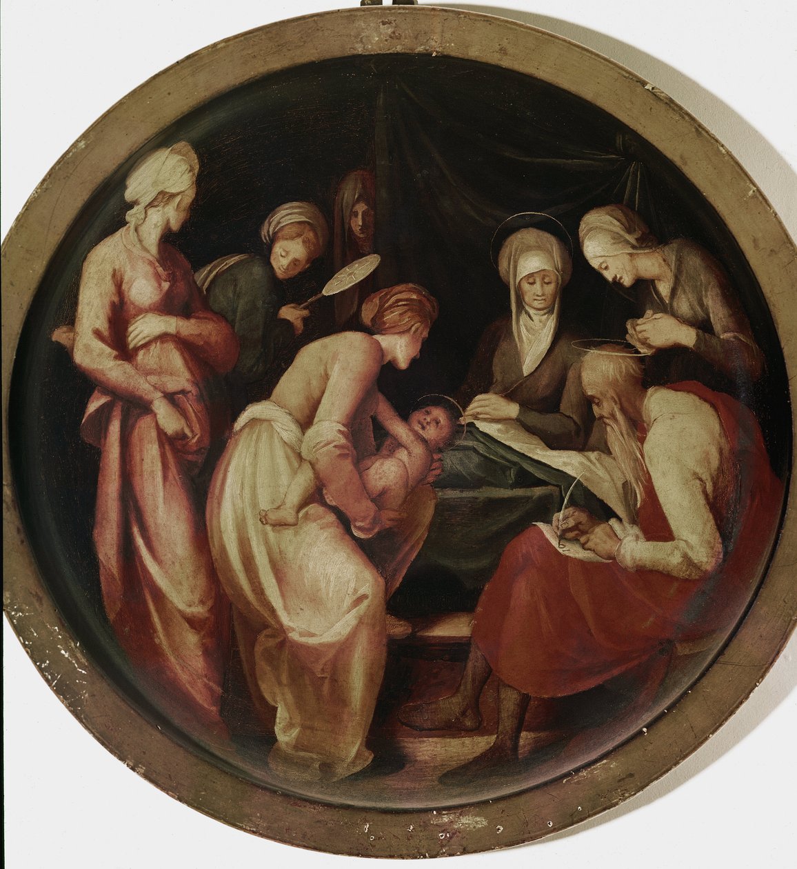 Johannes Döparens födelse (olja på trä av Jacopo Pontormo