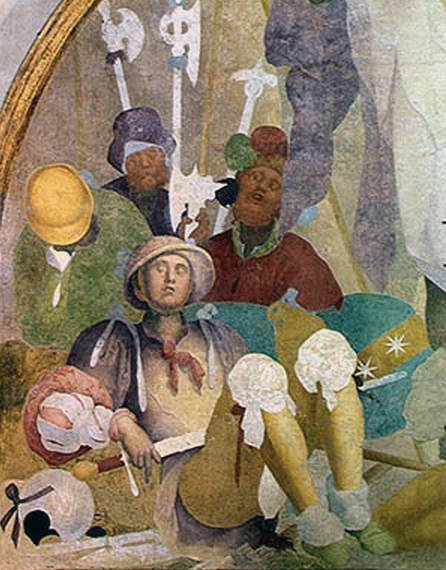 Uppståndelsen, lunett från freskocykeln av Passionen, 1523-26 av Jacopo Pontormo