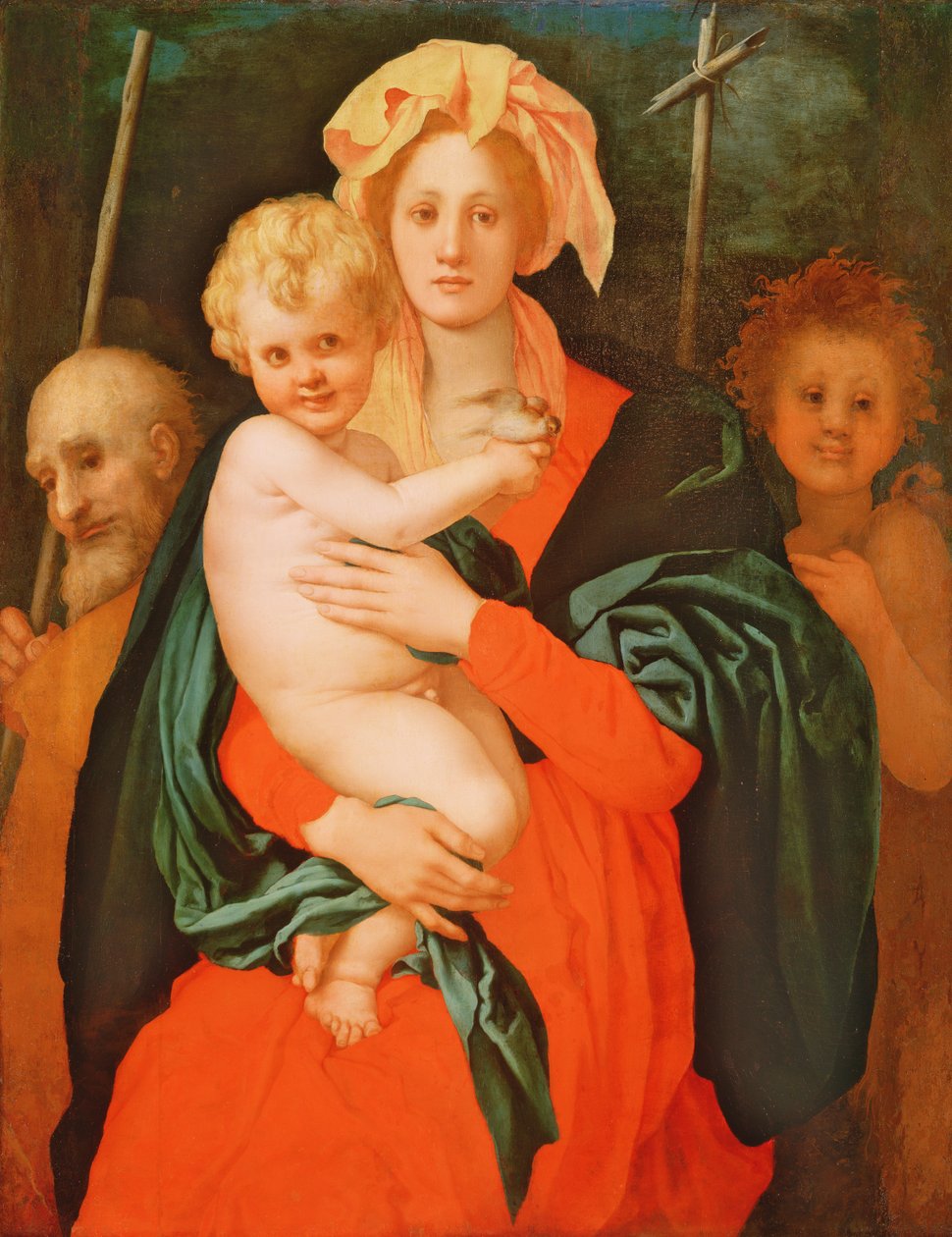 Jungfrun och barnet med St. Josef och Johannes Döparen av Jacopo Pontormo
