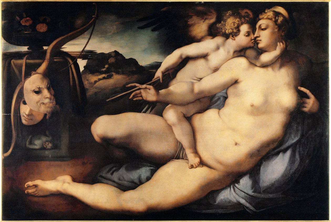 Venus och Amor (Venus och Amor) Målning av Jacopo Carrucci dit il Pontormo (Pontormo) (1494-1556) 1532-1534 Dim 128x197 cm Florens, Accademia Gallery Italien av Jacopo Pontormo