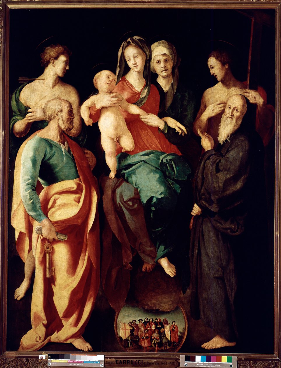 Jungfru och barn med den heliga Anna och fyra helgon (Målning av Jacopo Pontormo