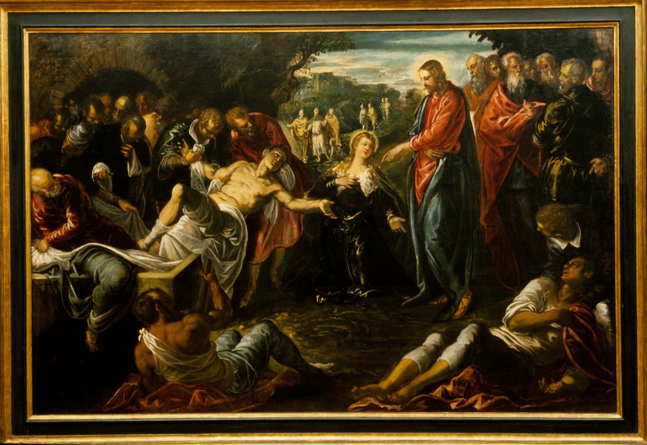 Lazarus uppståndelse av Jacopo Robusti (studio of) Tintoretto