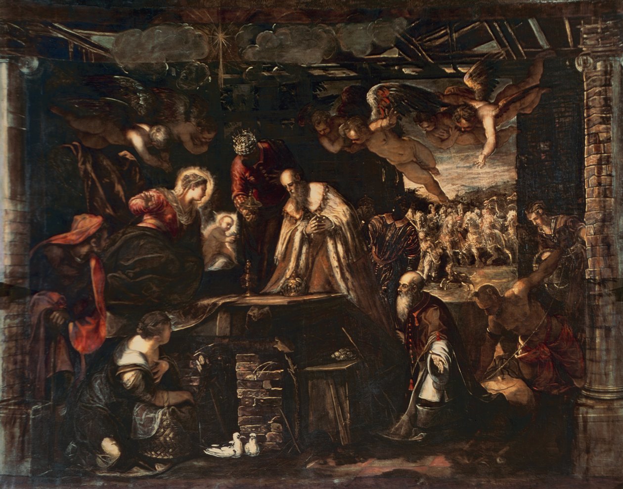 Tillbedjan av Magi av Jacopo Robusti Tintoretto