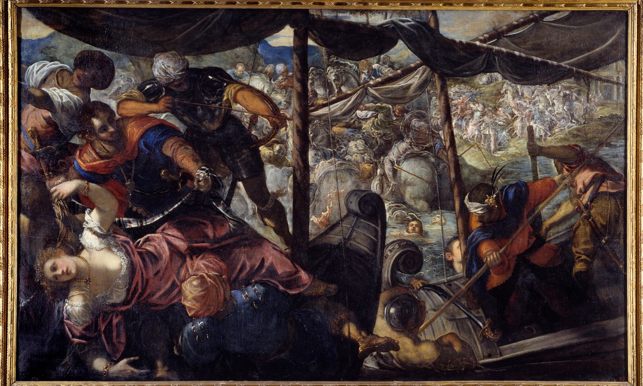 Strid mellan turkar och kristna. Jacopo Robusti Tintoretto dit Le tintoret (1518-1594) av Jacopo Robusti Tintoretto